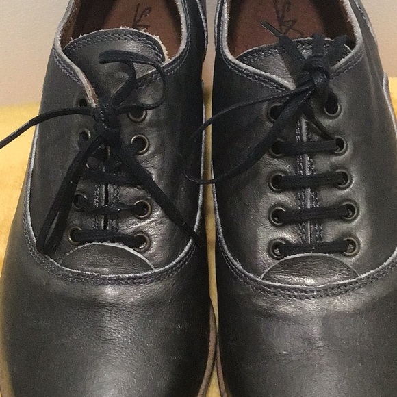 EUC SIXTYSEVEN Distressed Leather Lace Up Gray Oxford Shoes Low Heel - Picture 4 of 16